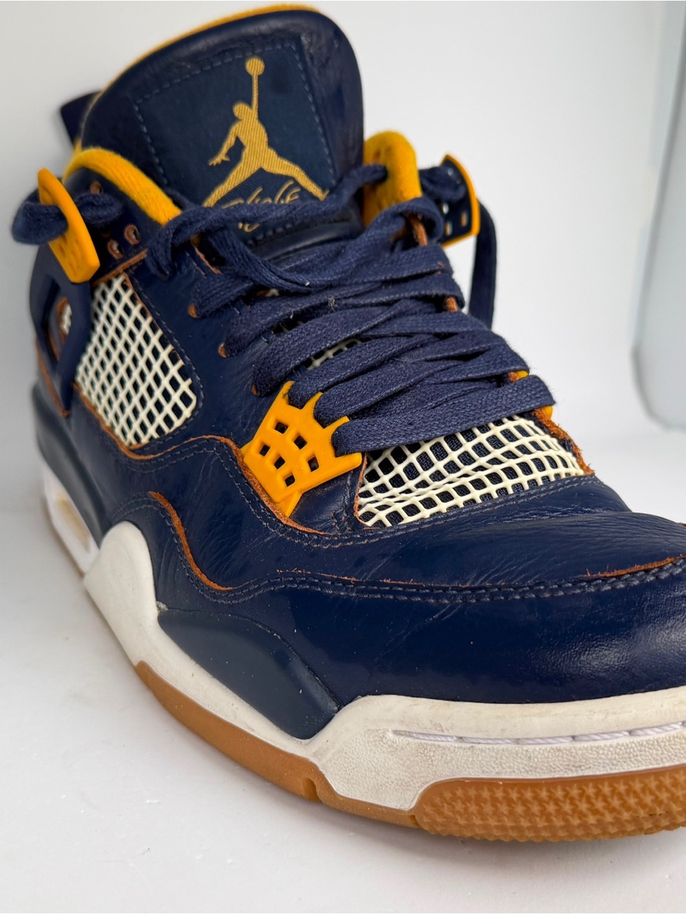 Air Jordan 4 Retro “Dunk From Above” Midnight Navy Gold Size 9 Men’s - Picture 7 of 13